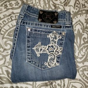 Miss me Bootcut Jean's with cross style pockets